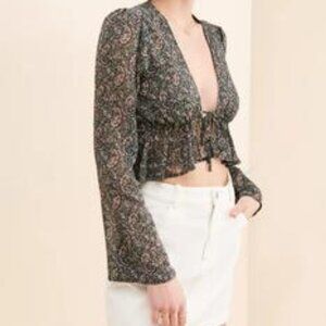 Dress Forum Paisley Babydoll Top Size S NWOT